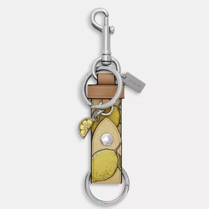 Coach Trigger Snap Bag Charm With Lemon Print